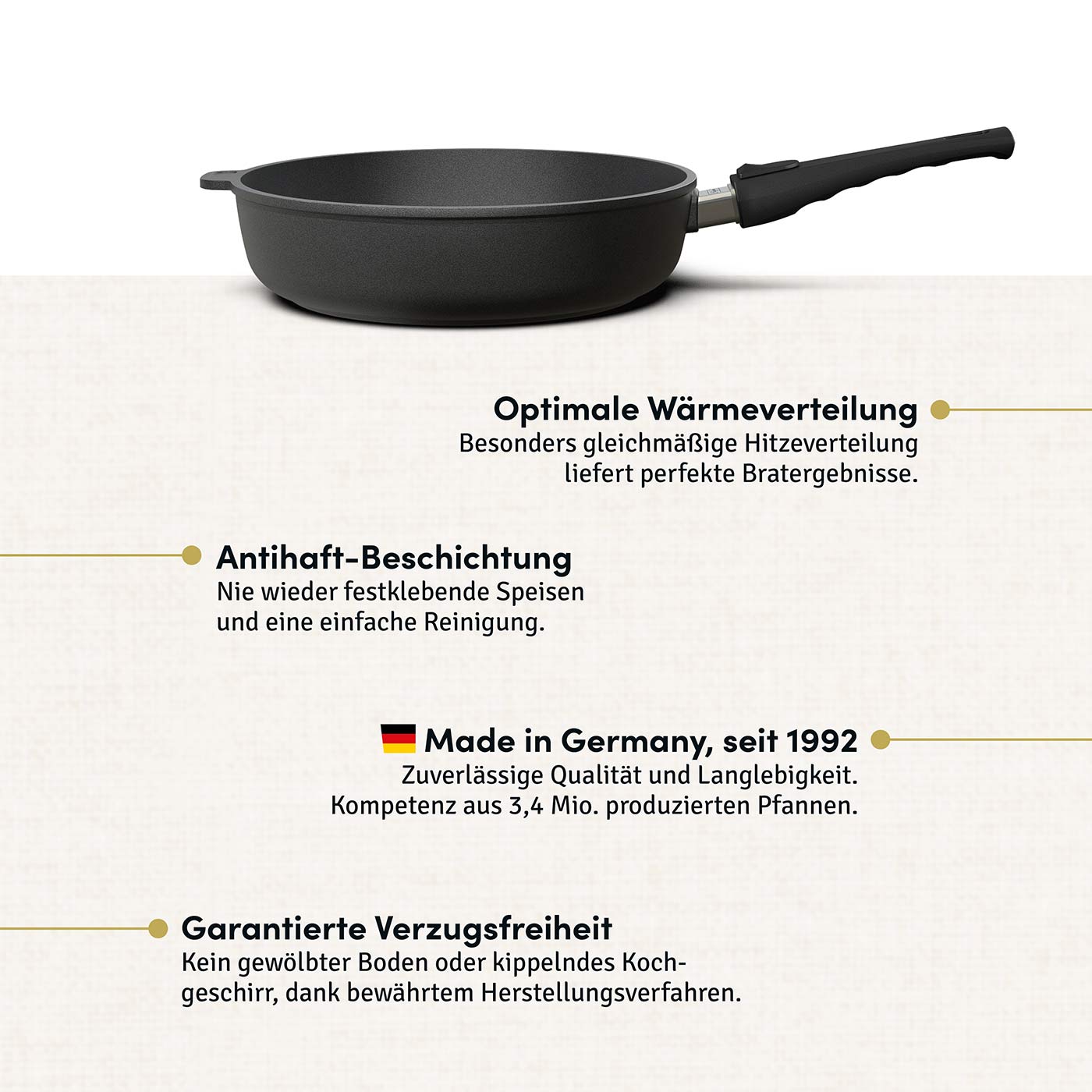 Hochrandpfanne Ø 20-28 cm I Deckel optional