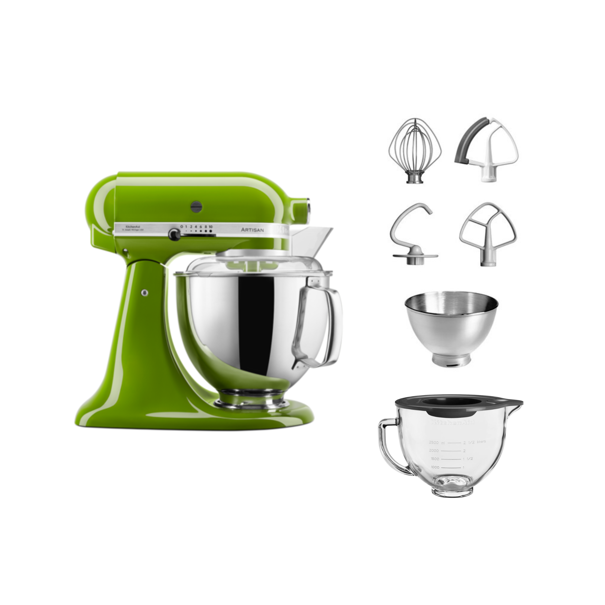 KitchenAid 4,8 L 5KSM175 Artisan Küchenmaschine Glasset mit Glasschüssel