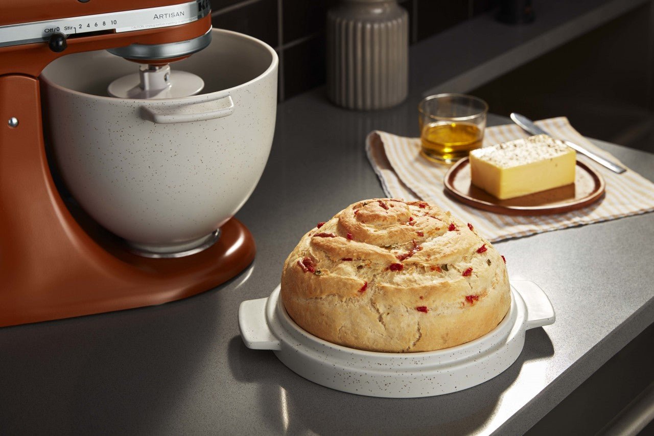 KitchenAid Brot-Backschüssel 5KSM2CB5BGS Grey Speckle mit Brot & Brioche Rezeptbuch