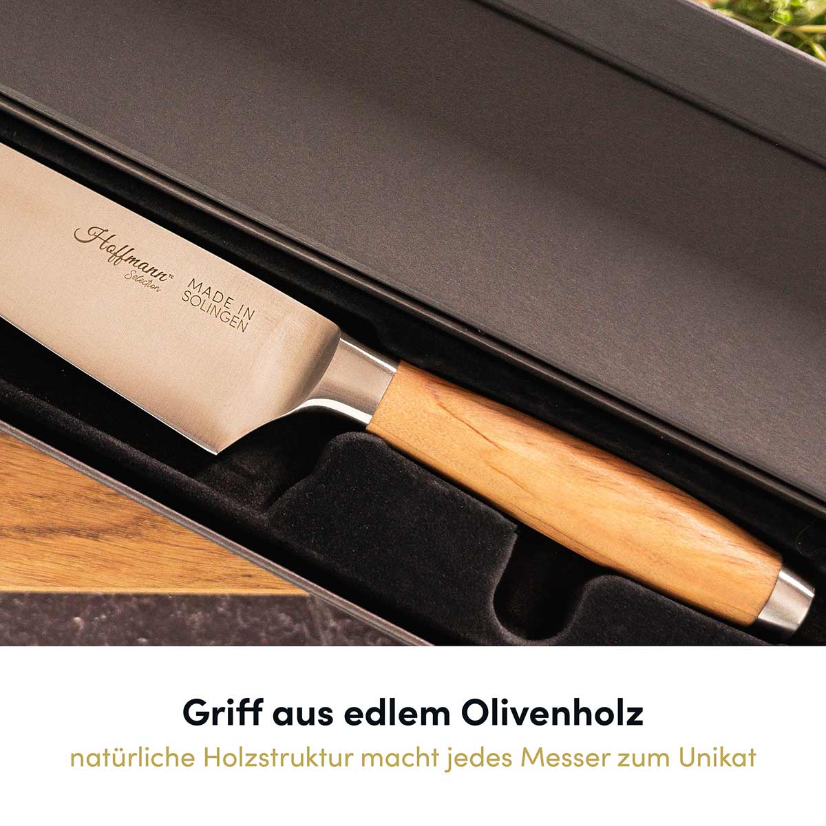Chefmesser 21 cm Olivenholzgriff I handgefertigt in Solingen