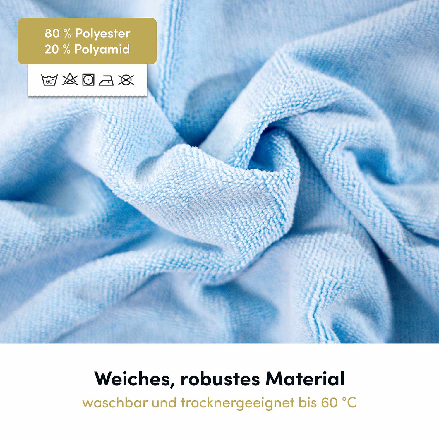 Spezial Mikrofasertuch kettgewirkt 40x40 cm blau