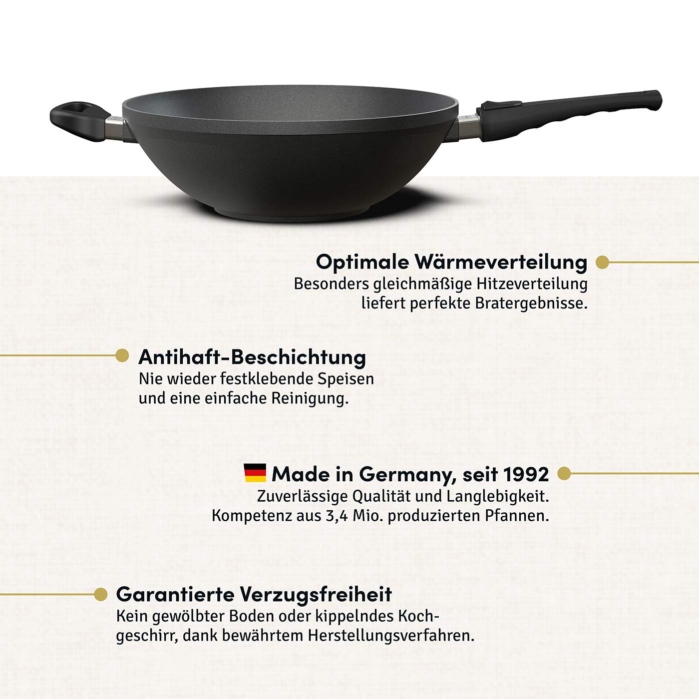 Wokpfanne Ø 32 cm I Deckel optional