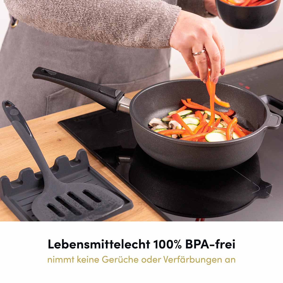Pfannenwender XXL mit robustem Edelstahlkern
