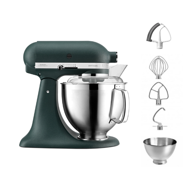 KitchenAid 4,8 L 5KSM185 Artisan Küchenmaschine Flexiset Artisan + Flexirührer