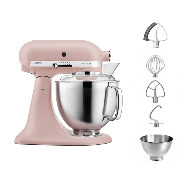 KitchenAid 4,8 L 5KSM185 Artisan Küchenmaschine Flexiset Artisan + Flexirührer
