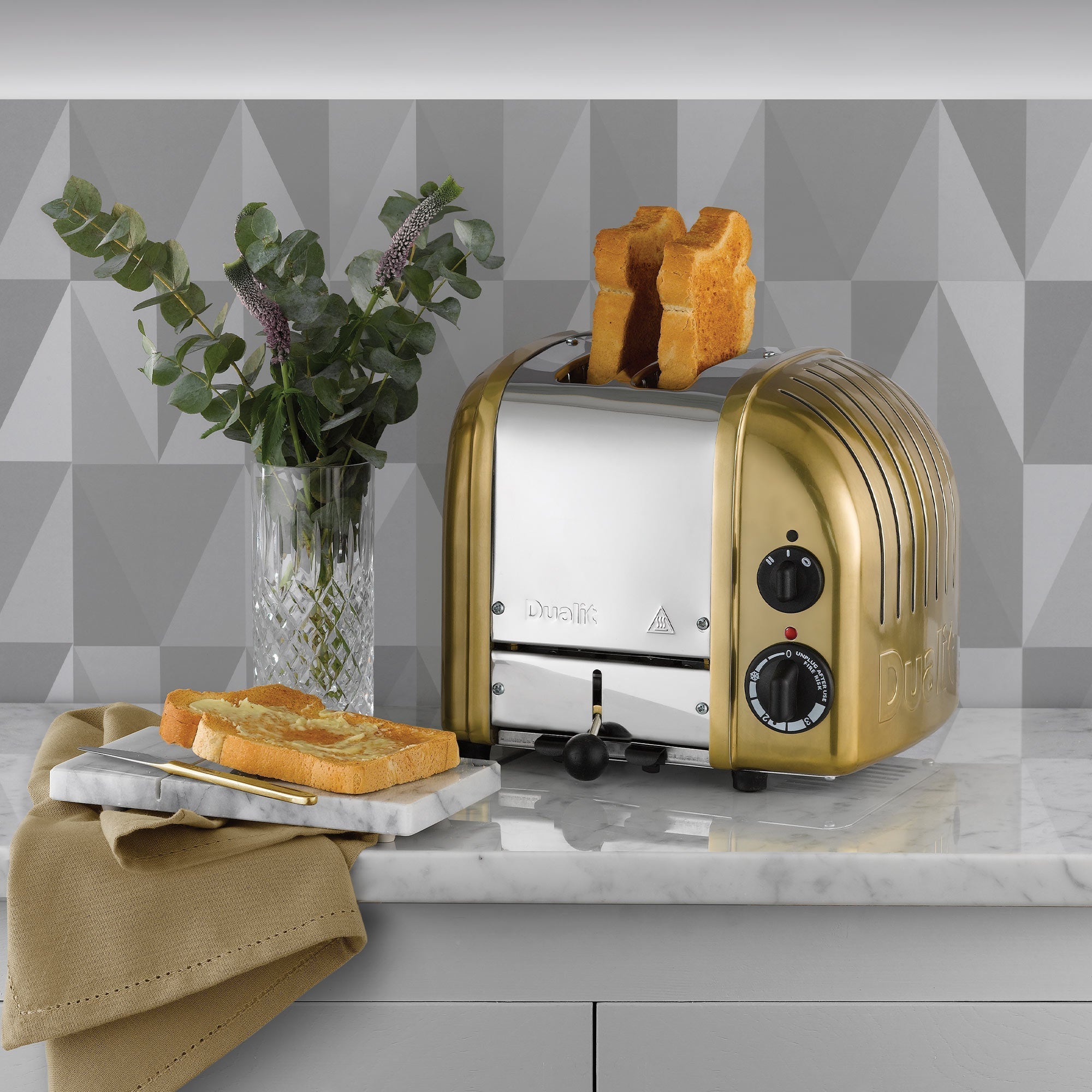Dualit Toaster Paket 2, 2er Toaster mit Brötchenaufsatz und Sandwichzange