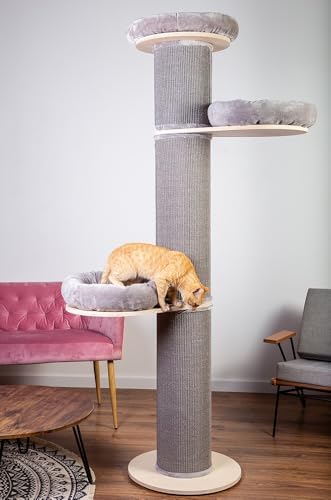 Natural Paradise Jasmine XXL Kratzsäule | Kratzbaum für Katzen | Durchmesser: 27cm | Höhe: 219cm | Creme