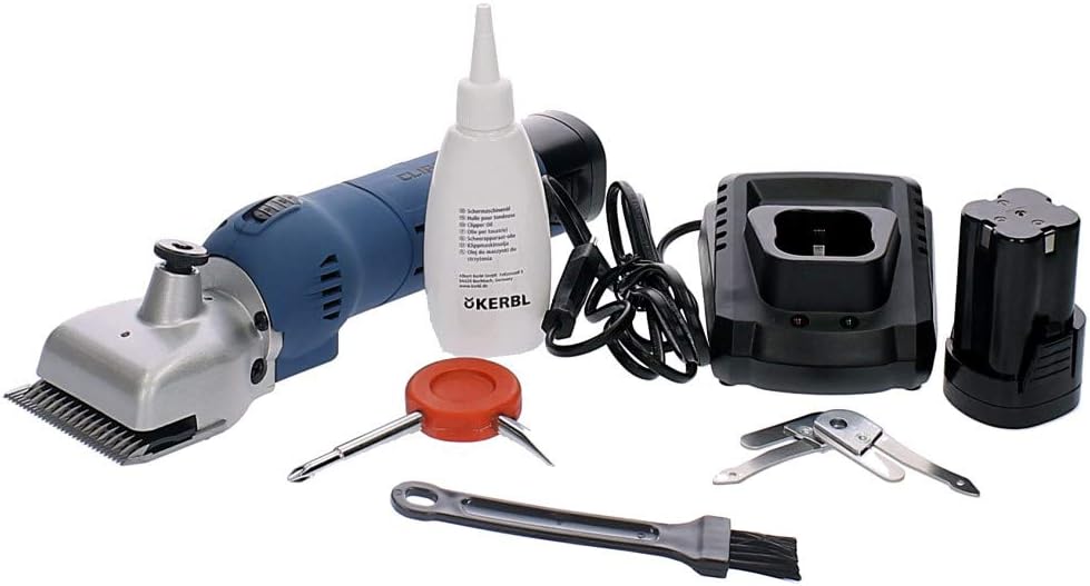 Clipster Akkuschermaschine FarmClipper Akku2, Tierschermaschine, inkl. 2 Akkus, blau, 28,5x8x8cm, Pferdeschur, Veterinäre, Akkulaufzeit 120min