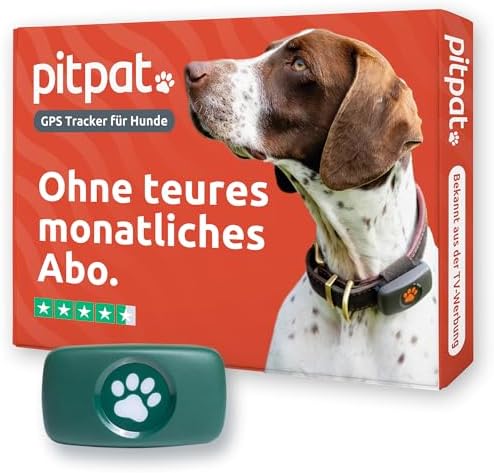 PitPat GPS Tracker für Hunde ohne ABO Gebühren Satellitenortung mit unbegrenzter Reichweite – Haustier Live Aktivitätstracking – Wasserdicht – für alle Hunde geeignet – Passt an jedes Hundehalsband