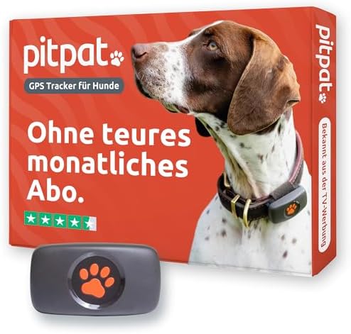 PitPat GPS Tracker für Hunde ohne ABO Gebühren Satellitenortung mit unbegrenzter Reichweite – Haustier Live Aktivitätstracking – Wasserdicht – für alle Hunde geeignet – Passt an jedes Hundehalsband