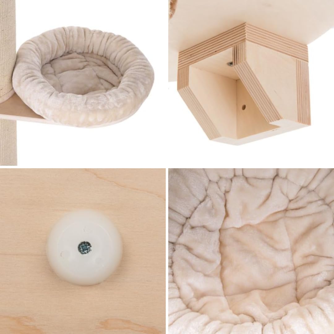 Natural Paradise Jasmine XXL Kratzsäule | Kratzbaum für Katzen | Durchmesser: 27cm | Höhe: 219cm | Creme