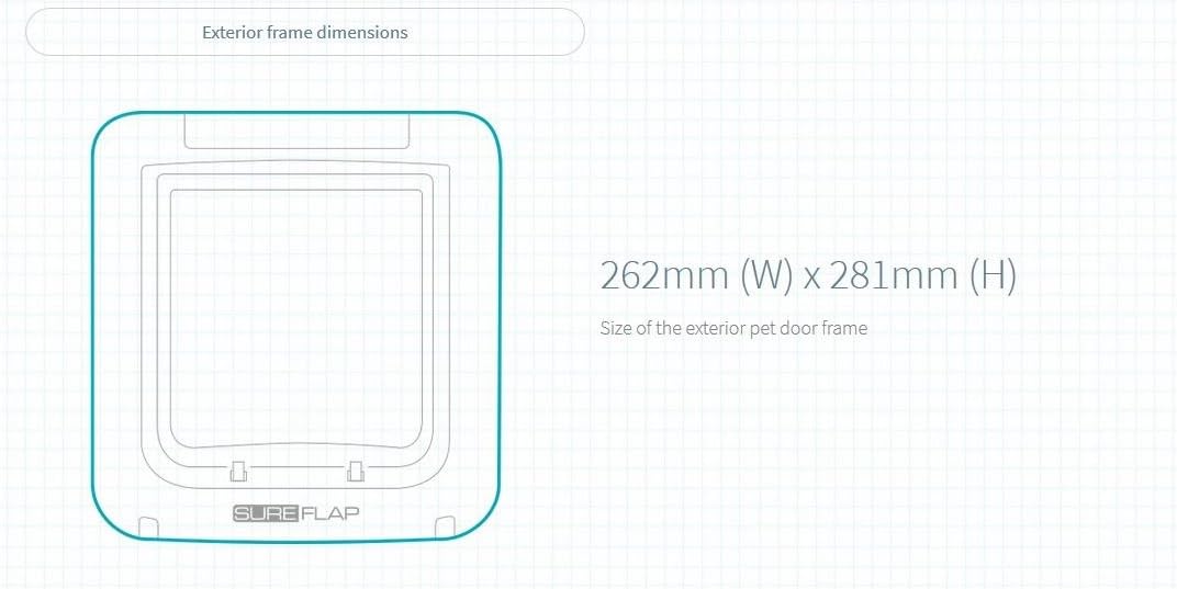 SureFlap Sure Petcare Mikrochip-Haustierklappe mit Sperrmodus, kompatibel mit RFID-Halsbändern und Mikrochips, EIN-Knopf-Steuerung, für Katzen und kleine Hunde, 4 x C-Batterien erforderlich, weiß