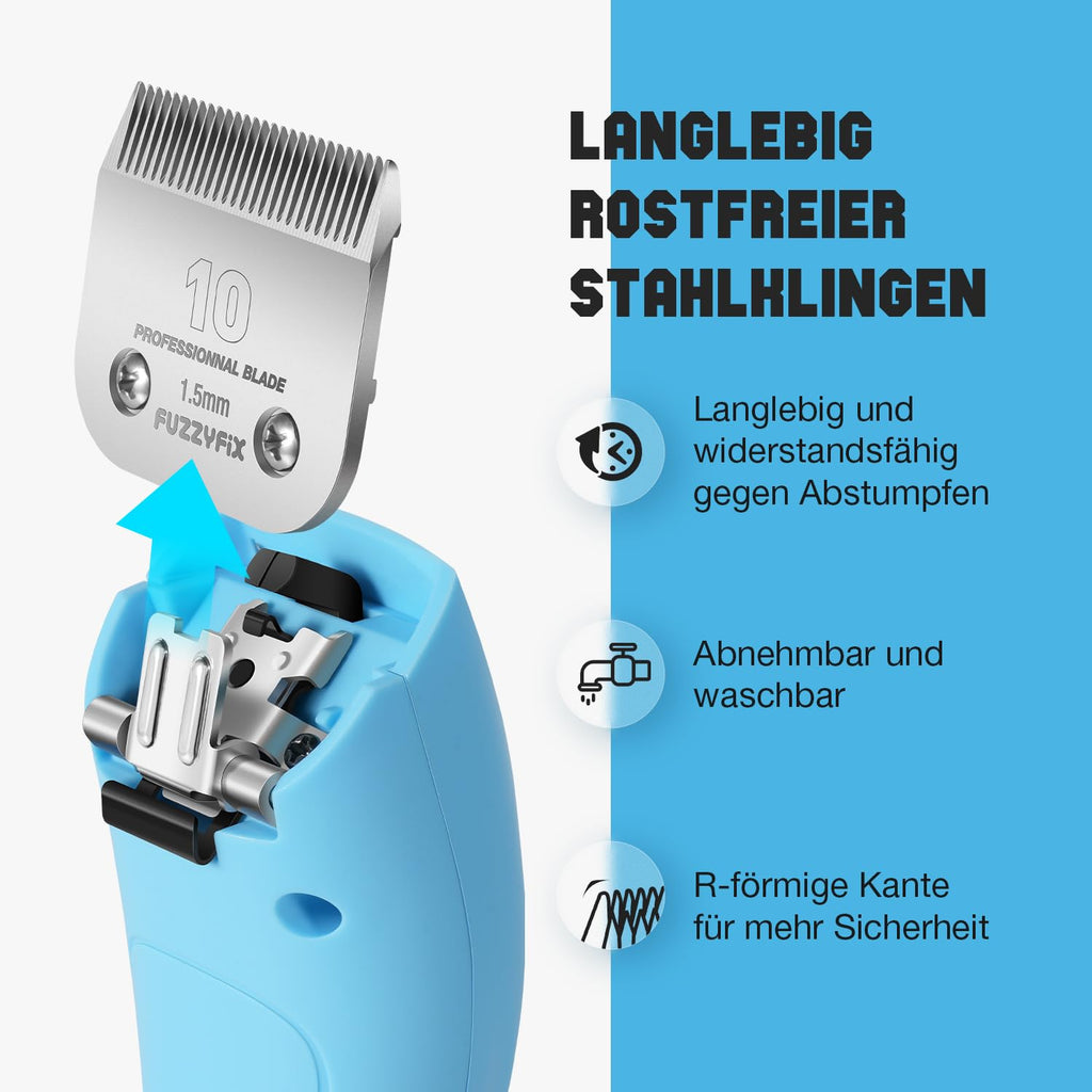 FuzzyFix Professionelle Hundeschermaschine profi,2 Geschwindigkeits Schermaschine Ergonomisches Design Hund Katze,Hundetrimmer Hundehaarschneidemaschine für Dickes, Langes und Lockiges Tierhaare Fell