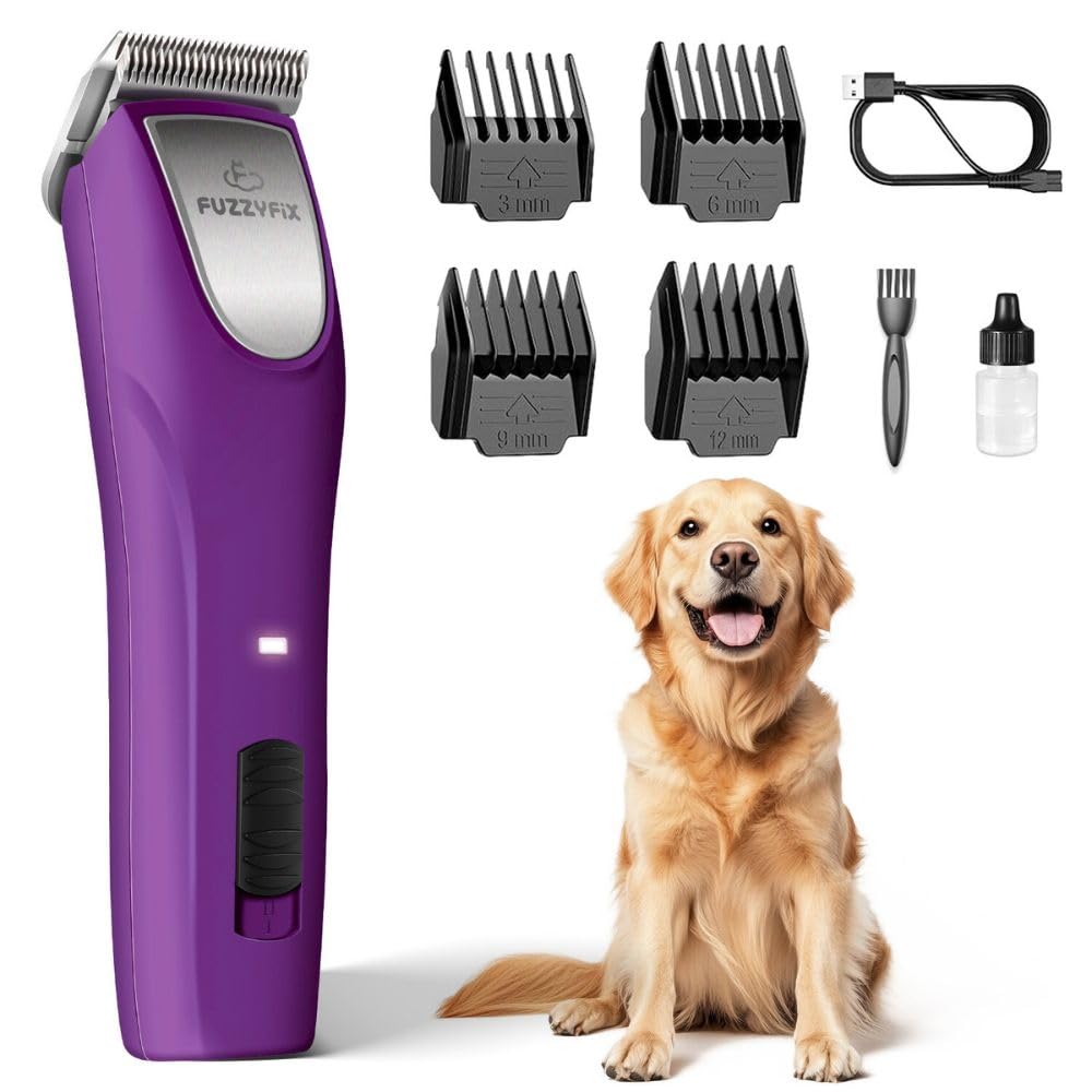 FuzzyFix Professionelle Hundeschermaschine profi,2 Geschwindigkeits Schermaschine Ergonomisches Design Hund Katze,Hundetrimmer Hundehaarschneidemaschine für Dickes, Langes und Lockiges Tierhaare Fell