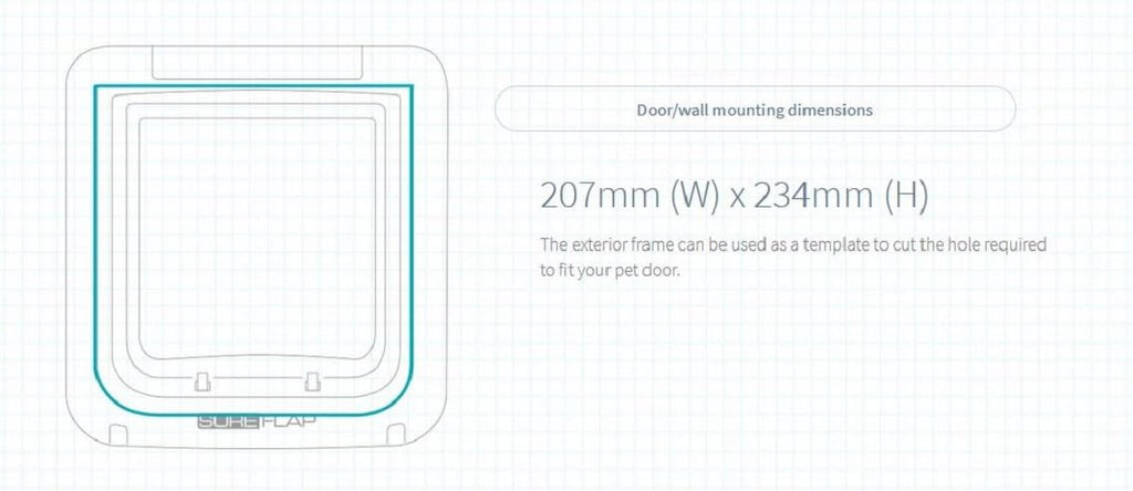 SureFlap Sure Petcare Mikrochip-Haustierklappe mit Sperrmodus, kompatibel mit RFID-Halsbändern und Mikrochips, EIN-Knopf-Steuerung, für Katzen und kleine Hunde, 4 x C-Batterien erforderlich, weiß