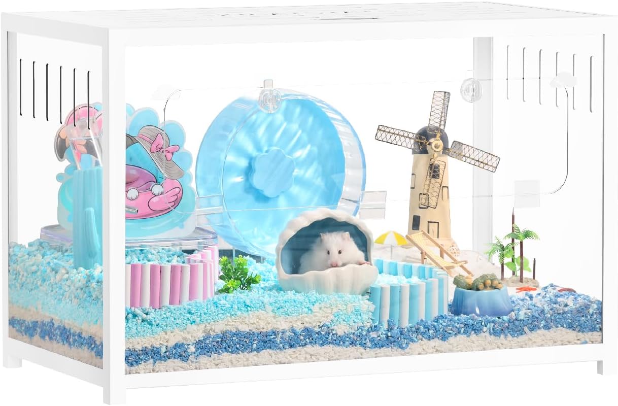 BUCATSTATE Hamsterkäfig Metall 2,0 - Kleintierlebensräume Groß Stapelbar mit Doppeltür 80L x 44,7W x 50,6H cm für Zwerghamster, Nager, Mäuse (0,35m², Schwarz)