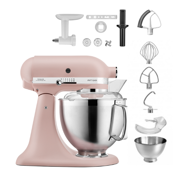 KitchenAid 4,8 L 5KSM185 Artisan Küchenmaschine Cookielover Artisan Fleischwolf+Spritzgebäck+Flexirührer
