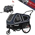 DOGGYHUT® Premium XL 2 in 1 Hundefahrradanhänger & Jogger 23-45 kg Fahrradanhänger für Hunde Hundeanhänger für Fahrrad