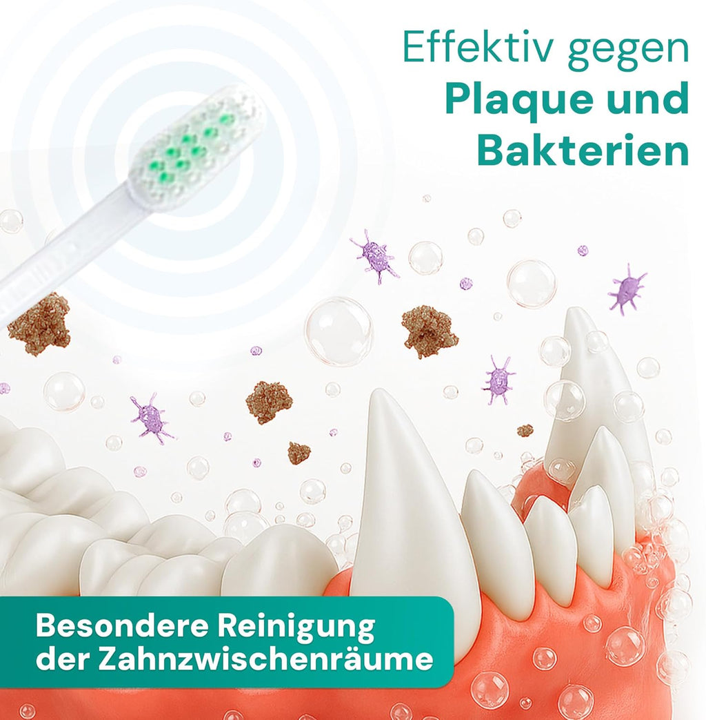 emmi-pet 2.0 Ultraschall-Zahnbürste, Geräuschlose Hundezahnbürste ohne Schrubben mit 96 Mio. Schwingungen - beugt Zahnstein & Entzündungen vor – Inkl. Ultraschall-Aufsätze & Hundezahnpasta – Grün