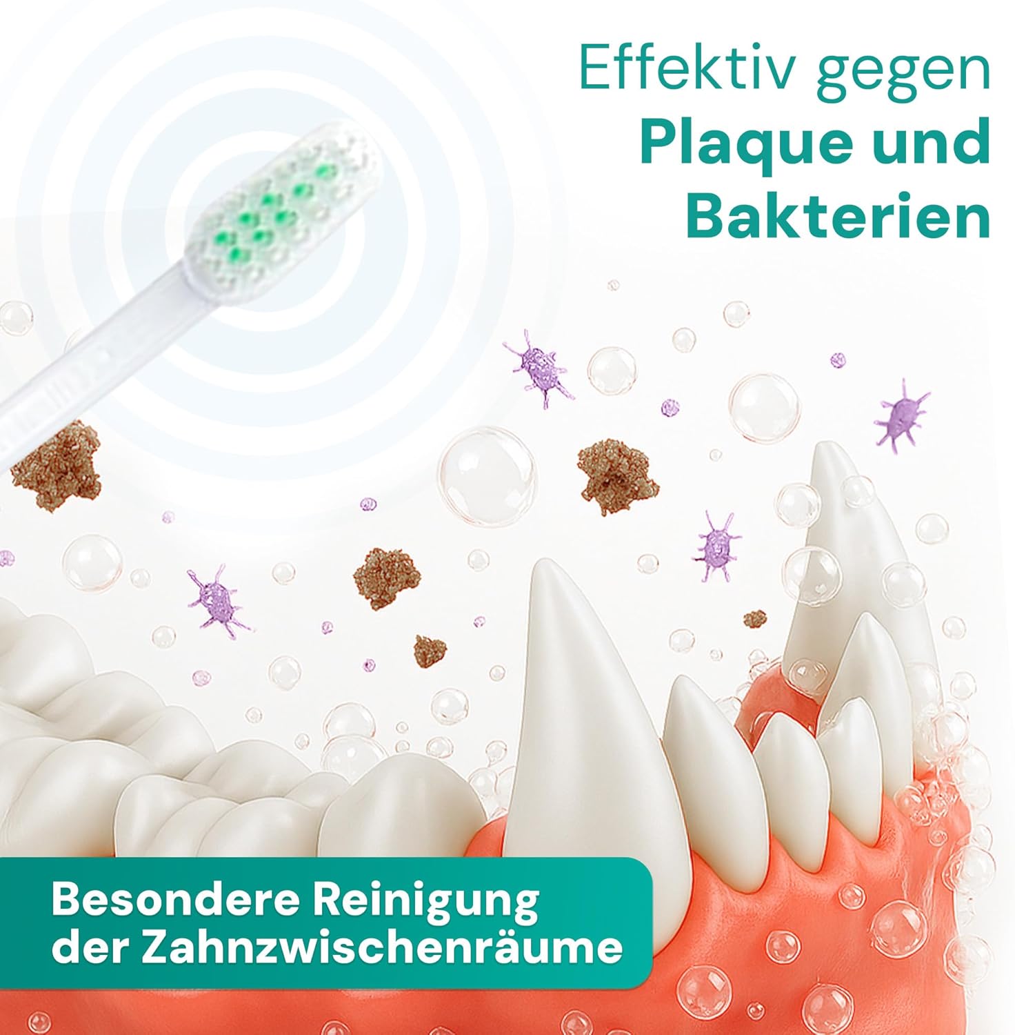 emmi-pet 2.0 Ultraschall-Zahnbürste, Geräuschlose Hundezahnbürste ohne Schrubben mit 96 Mio. Schwingungen - beugt Zahnstein & Entzündungen vor – Inkl. Ultraschall-Aufsätze & Hundezahnpasta – Grün