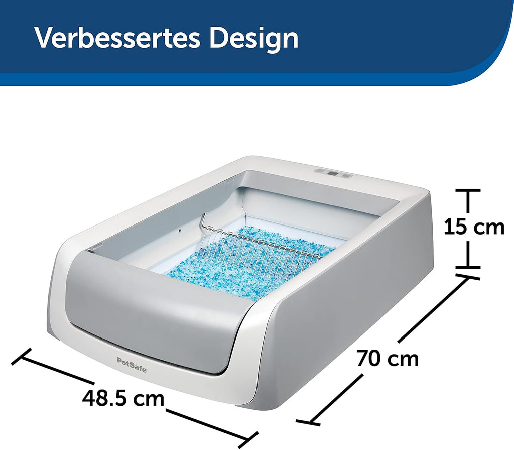 PetSafe ScoopFree Selbstreinigende Katzentoilette mit Haube, Zweite Generation - Automatischer Rechen, Privatsphäre, Gesundheitsmonitor