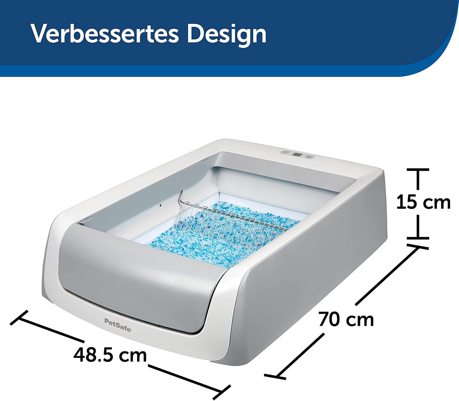 PetSafe ScoopFree Selbstreinigende Katzentoilette mit Haube, Zweite Generation - Automatischer Rechen, Privatsphäre, Gesundheitsmonitor