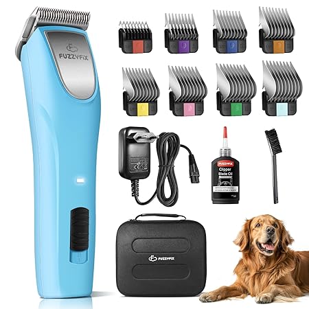 FuzzyFix Professionelle Hundeschermaschine profi,2 Geschwindigkeits Schermaschine Ergonomisches Design Hund Katze,Hundetrimmer Hundehaarschneidemaschine für Dickes, Langes und Lockiges Tierhaare Fell