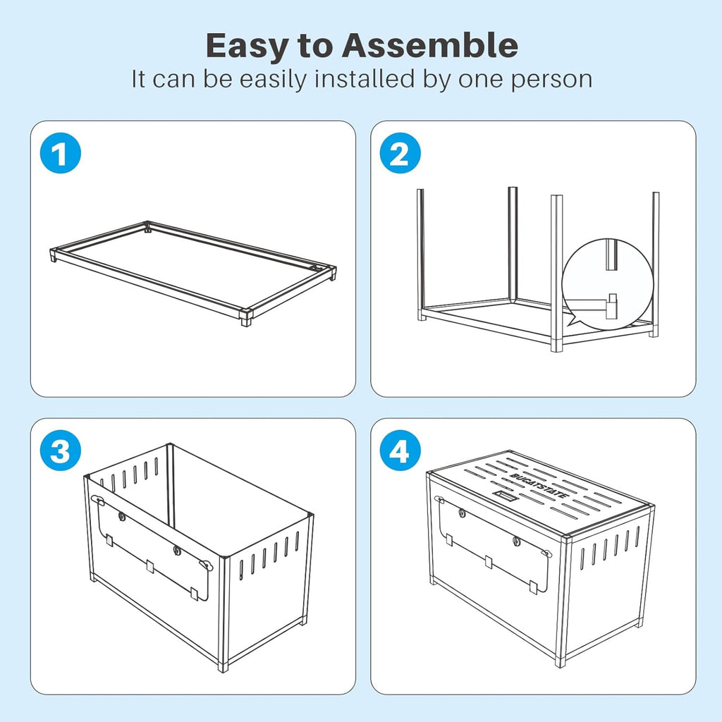 BUCATSTATE Hamsterkäfig Metall 2,0 - Kleintierlebensräume Groß Stapelbar mit Doppeltür 80L x 44,7W x 50,6H cm für Zwerghamster, Nager, Mäuse (0,35m², Schwarz)