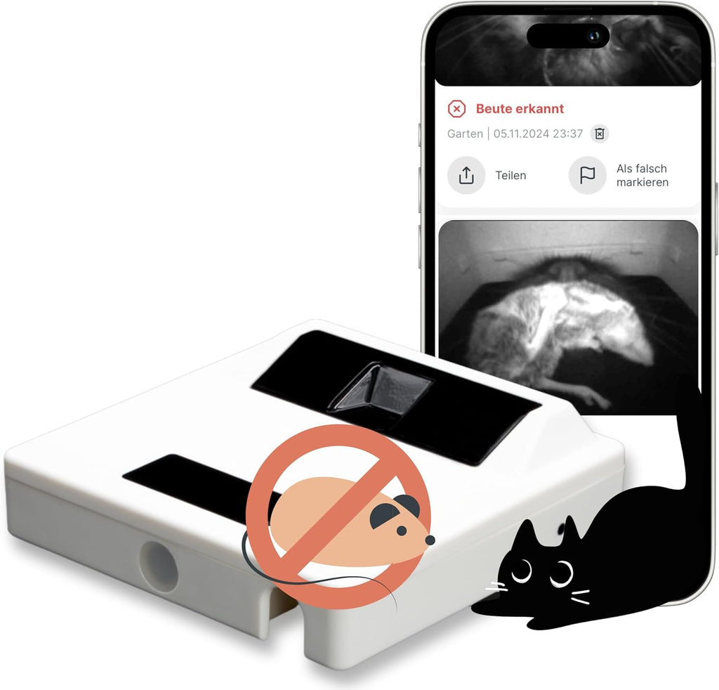 ZeroMOUSE 2.0 – Mauserkennung: Katzenklappen-Erweiterung für Beute- und Chiperkennung, Katzenklappe mit Mauserkennung, Katzenklappe mit Chiperkennung, App-Steuerung inklusive