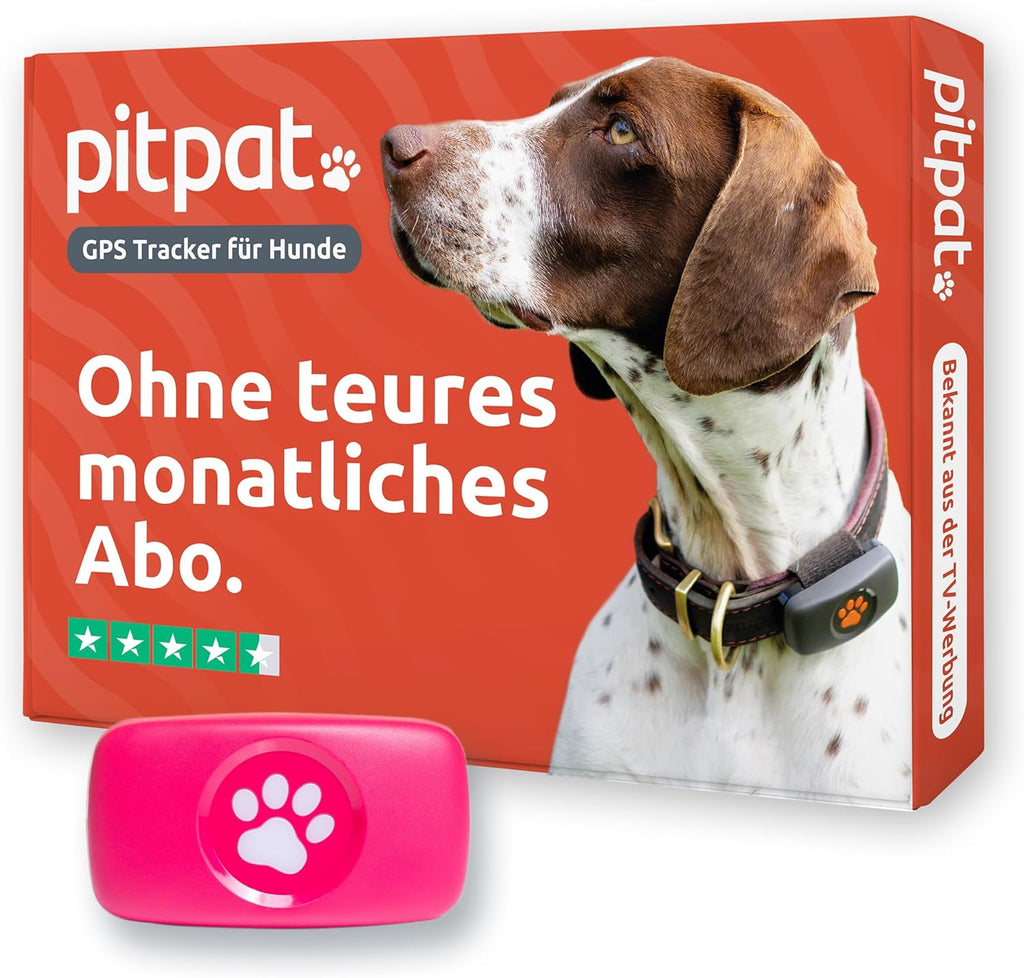 PitPat GPS Tracker für Hunde ohne ABO Gebühren Satellitenortung mit unbegrenzter Reichweite – Haustier Live Aktivitätstracking – Wasserdicht – für alle Hunde geeignet – Passt an jedes Hundehalsband