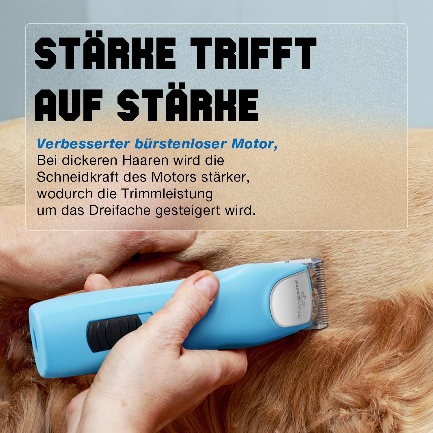 FuzzyFix Professionelle Hundeschermaschine profi,2 Geschwindigkeits Schermaschine Ergonomisches Design Hund Katze,Hundetrimmer Hundehaarschneidemaschine für Dickes, Langes und Lockiges Tierhaare Fell