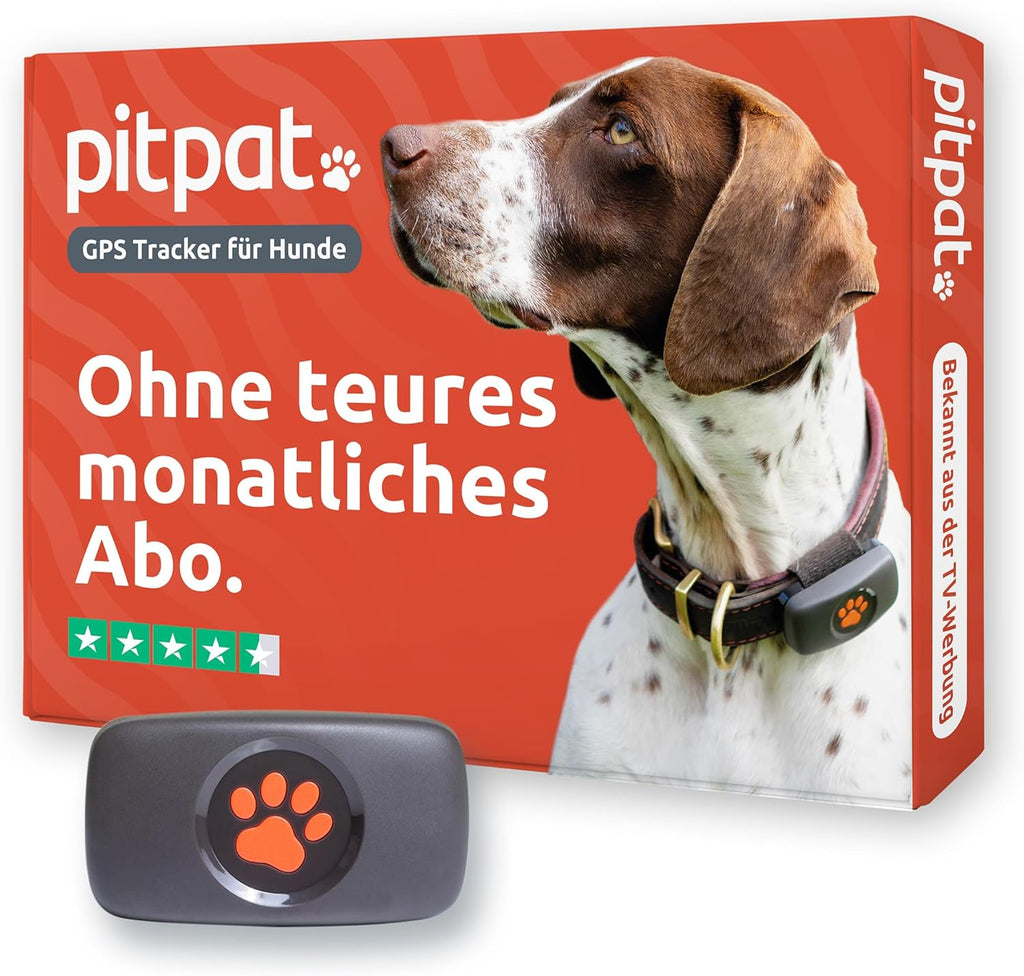 PitPat GPS Tracker für Hunde ohne ABO Gebühren Satellitenortung mit unbegrenzter Reichweite – Haustier Live Aktivitätstracking – Wasserdicht – für alle Hunde geeignet – Passt an jedes Hundehalsband