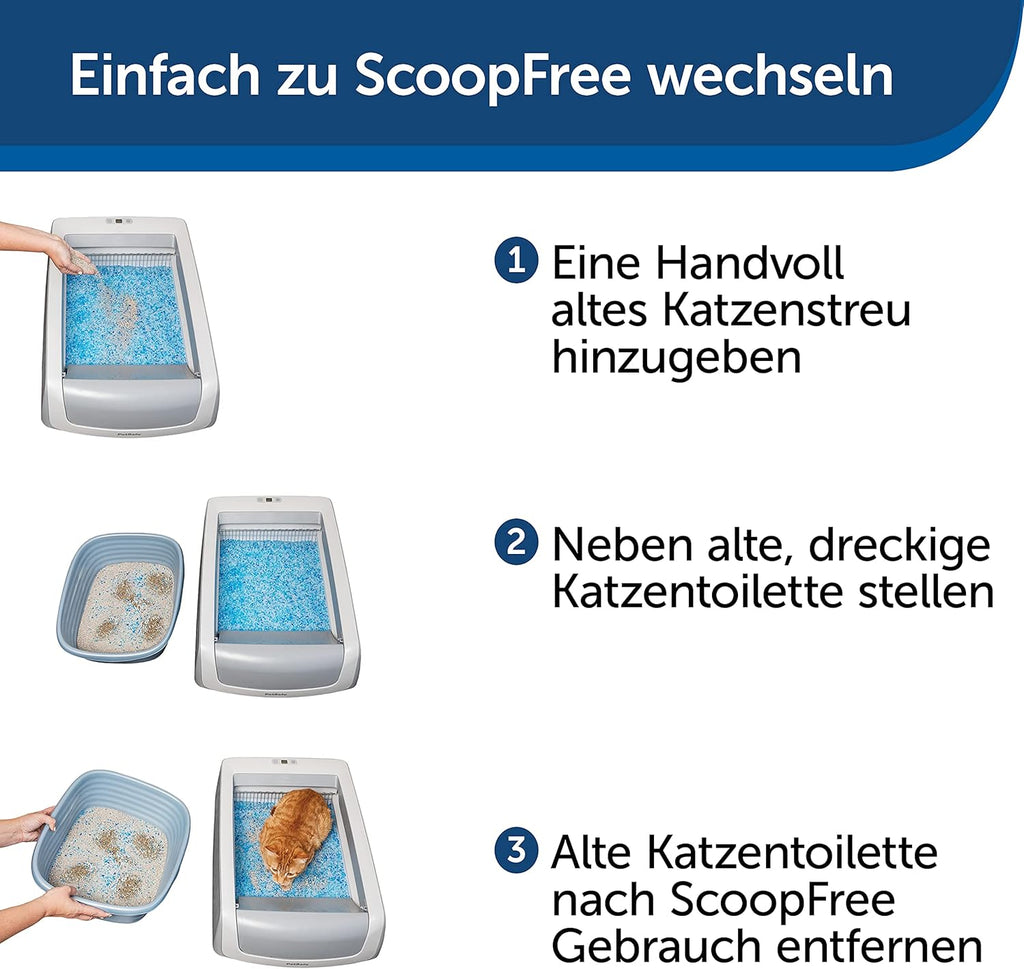 PetSafe ScoopFree Selbstreinigende Katzentoilette mit Haube, Zweite Generation - Automatischer Rechen, Privatsphäre, Gesundheitsmonitor