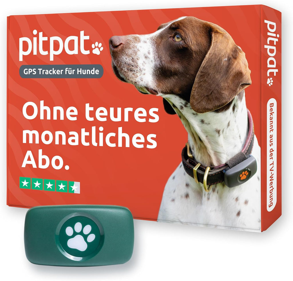 PitPat GPS Tracker für Hunde ohne ABO Gebühren Satellitenortung mit unbegrenzter Reichweite – Haustier Live Aktivitätstracking – Wasserdicht – für alle Hunde geeignet – Passt an jedes Hundehalsband