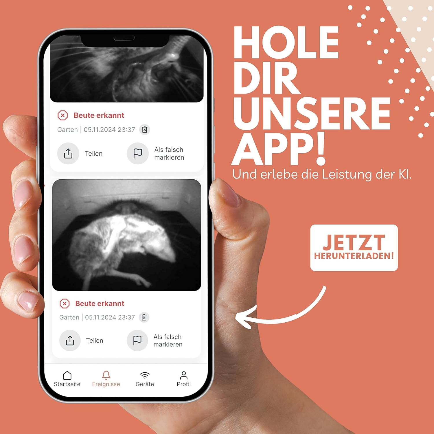 ZeroMOUSE 2.0 – Mauserkennung: Katzenklappen-Erweiterung für Beute- und Chiperkennung, Katzenklappe mit Mauserkennung, Katzenklappe mit Chiperkennung, App-Steuerung inklusive