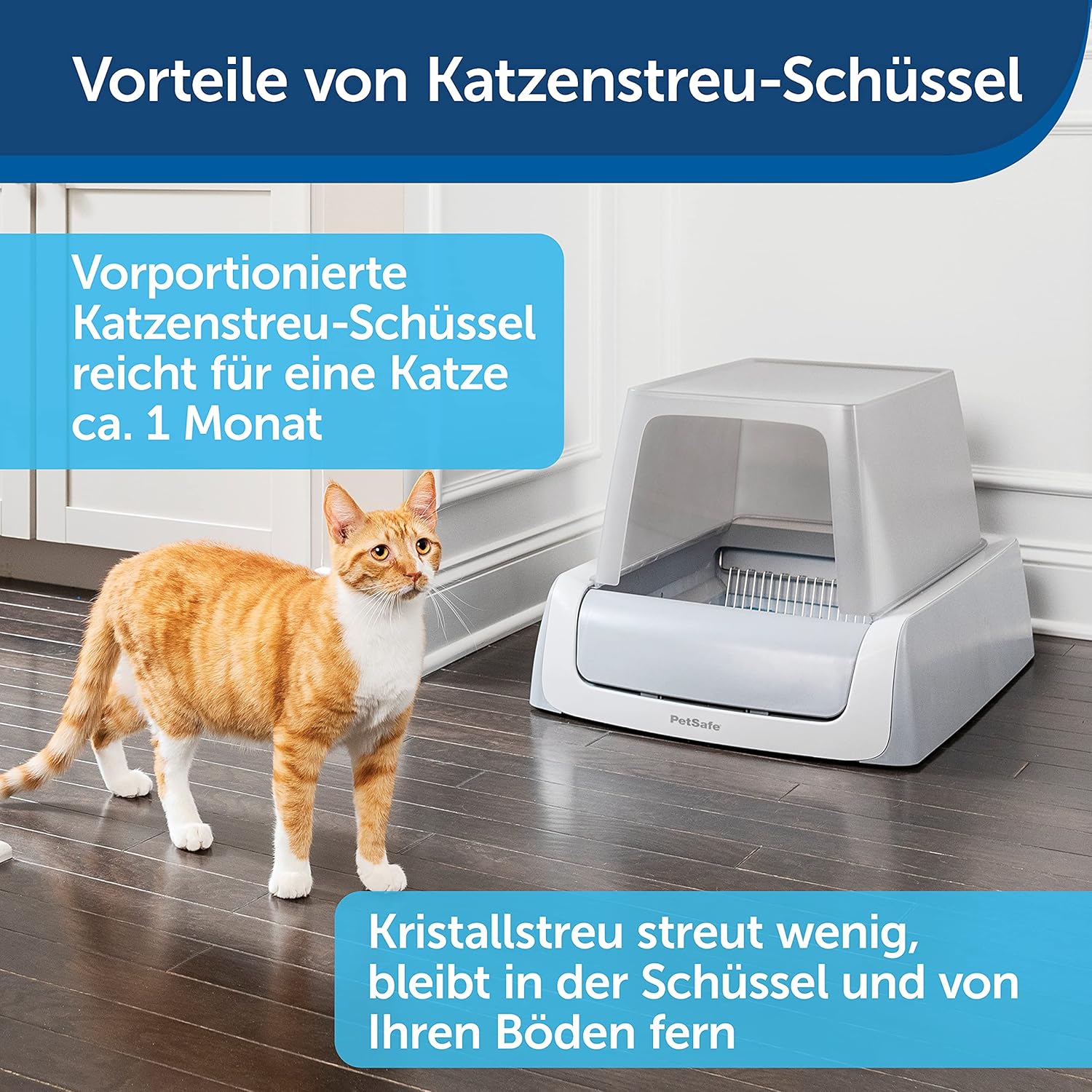 PetSafe ScoopFree Selbstreinigende Katzentoilette mit Haube, Zweite Generation - Automatischer Rechen, Privatsphäre, Gesundheitsmonitor