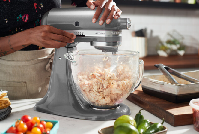 KitchenAid 4,8 L 5KSM185 Artisan Küchenmaschine Allrounderset Fleischwolf+Spritzgebäck+Gemüseschneider