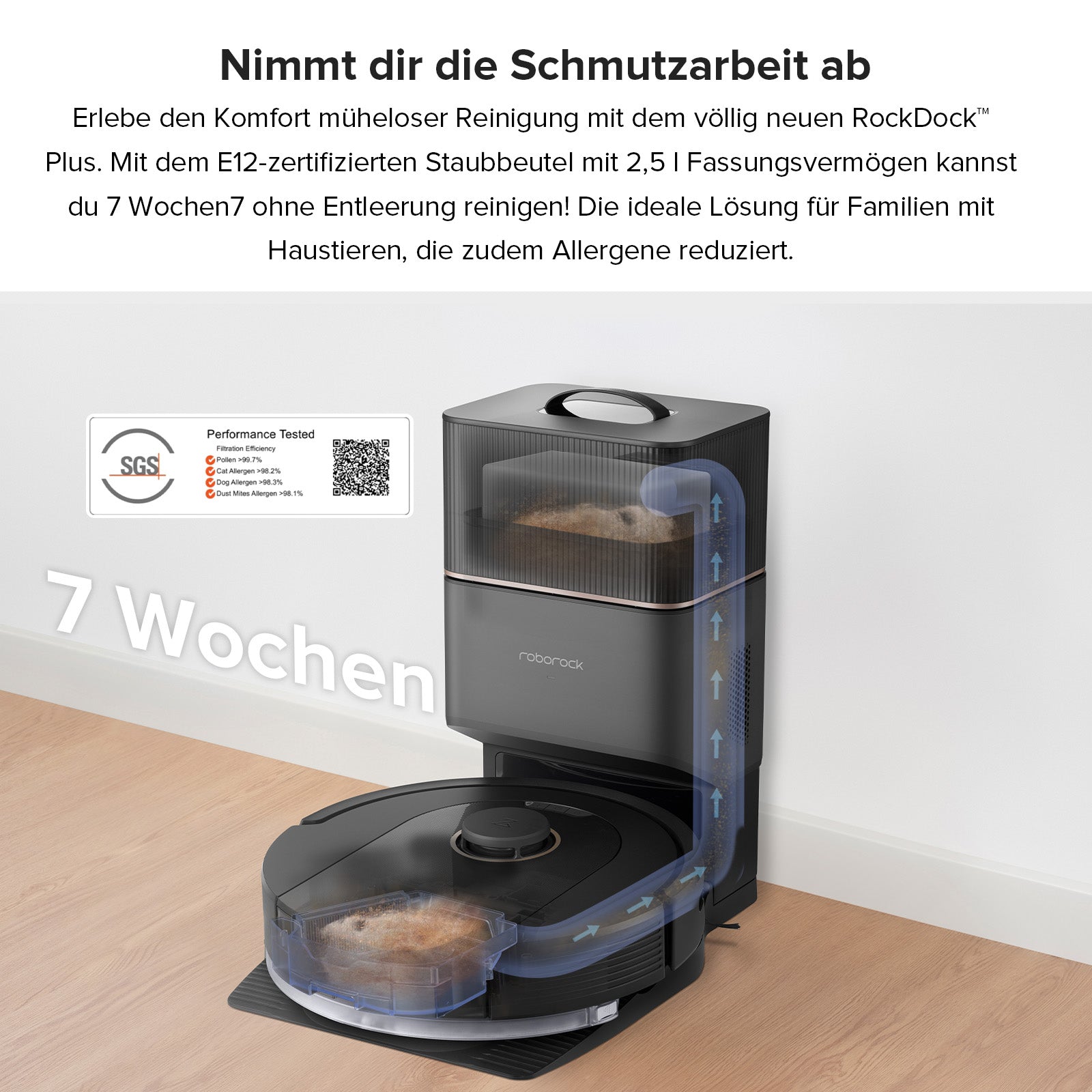 Roborock Q5 Pro+ Saug- und Wischroboter mit Auto-Entleerungsstation