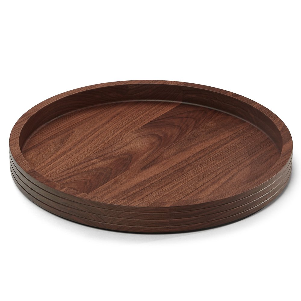 BREKA Rundes Serviertablett Walnuss