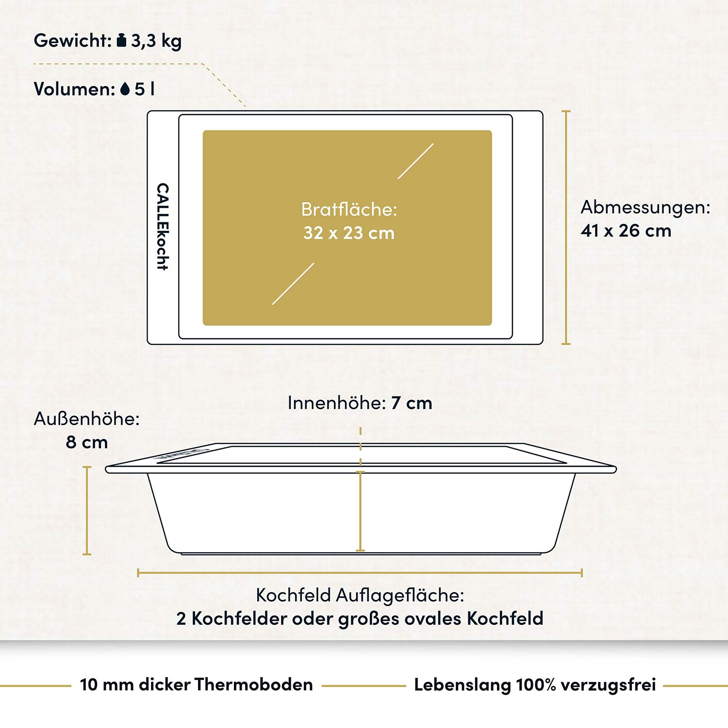 Bräter, Auflaufform „CALLEkocht“ I 41x26 cm
