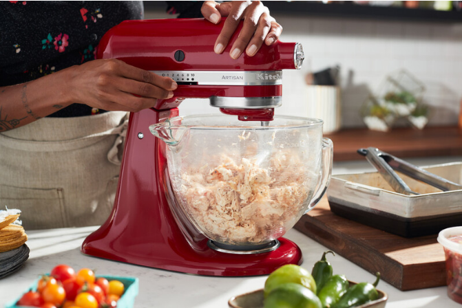 KitchenAid 4,8 L 5KSM185 Artisan Küchenmaschine Flexiset Artisan + Flexirührer