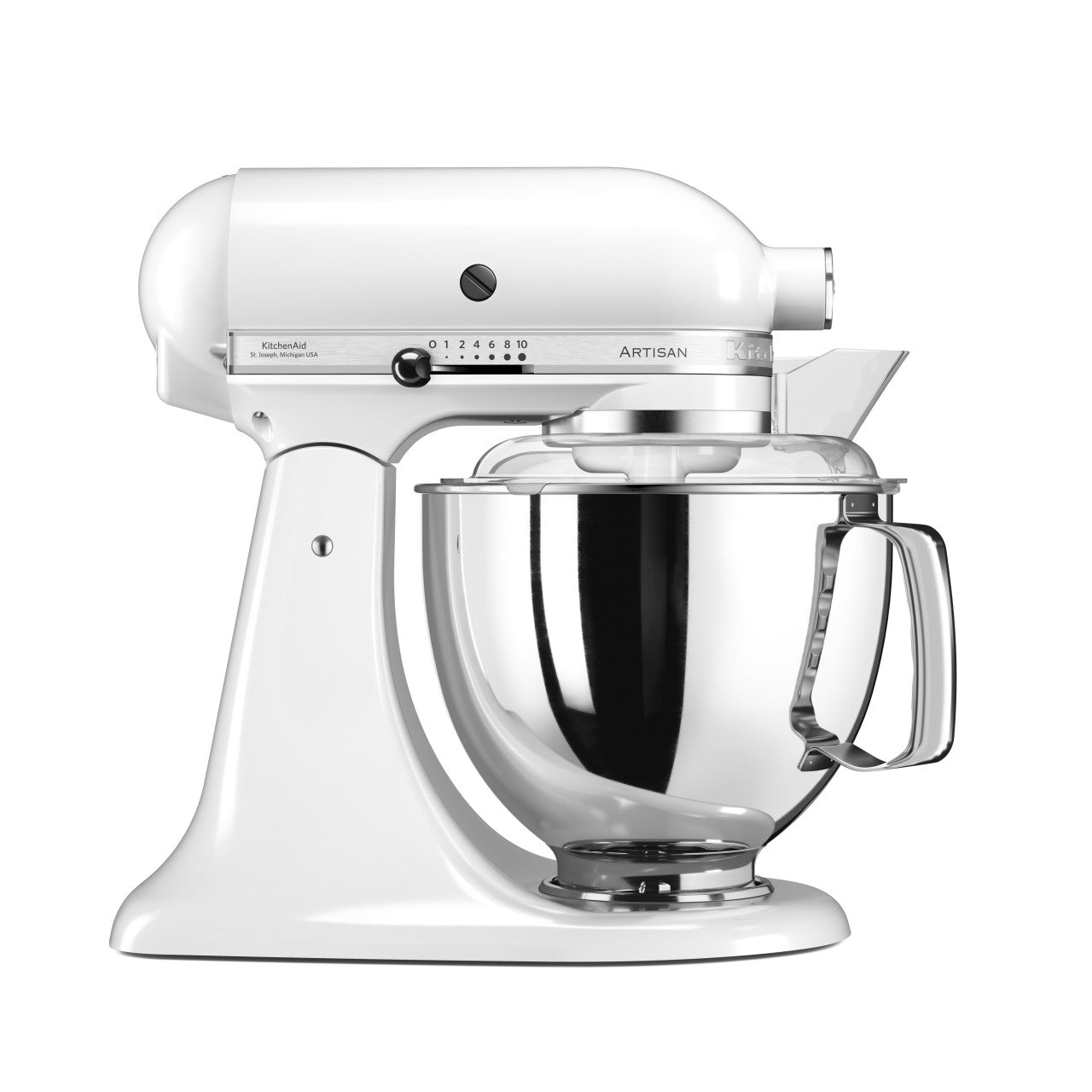 KitchenAid 4,8 L 5KSM175 Artisan Küchenmaschine Steellover mit Edelstahl-Werkzeugen