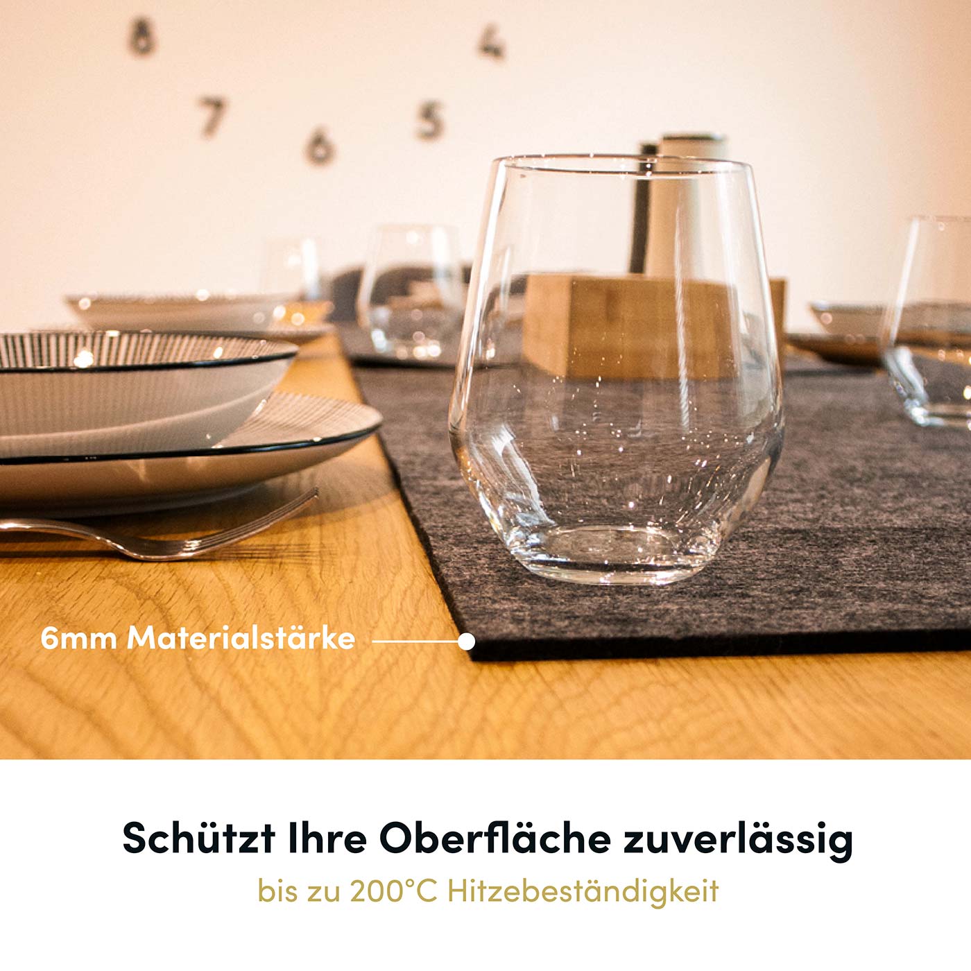 17-teilige Tischdeko: Tischläufer 100x30 cm I Platzsets I Untersetzer